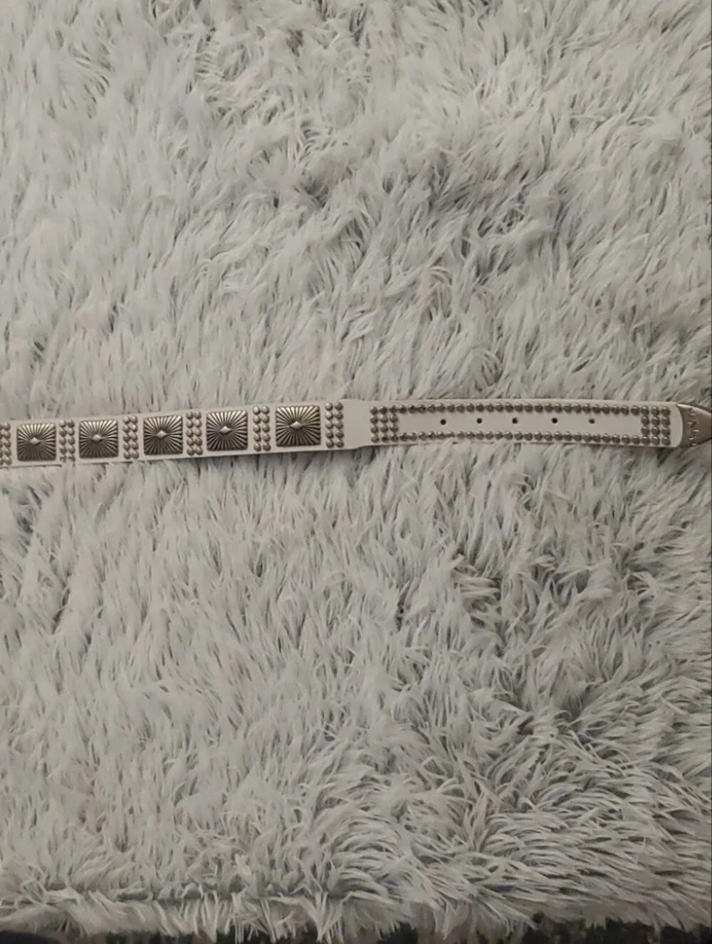 **White Studded Belt**